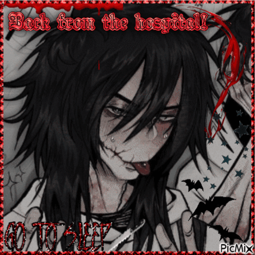 Jeff The Killer Go To Sleep Sticker Animated GIF