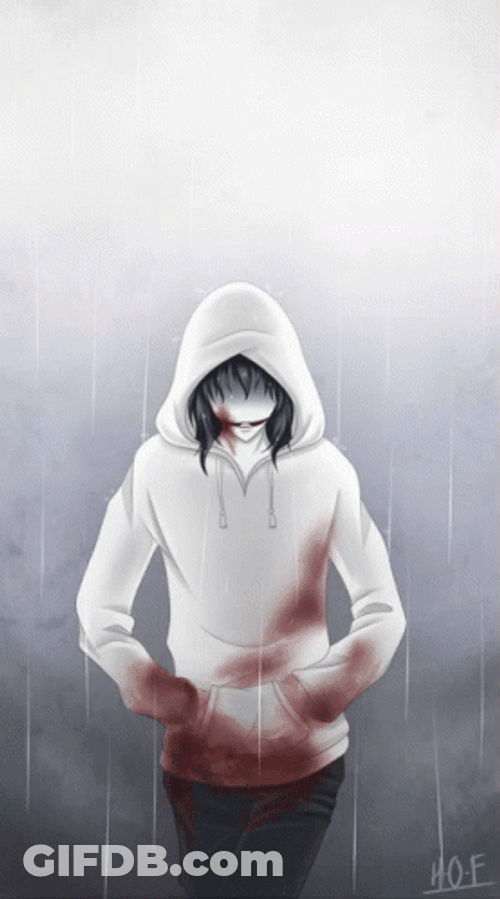 Jeff The Killer Neon Red Blood GIF