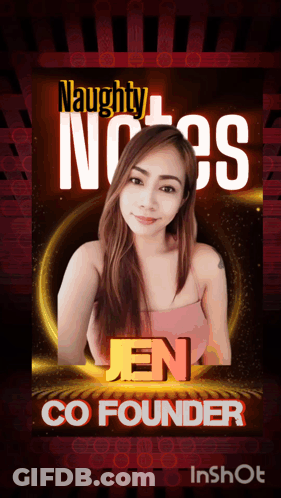 Jen Co Founder Of Naughty Notes Is Shown On A Poster GIF