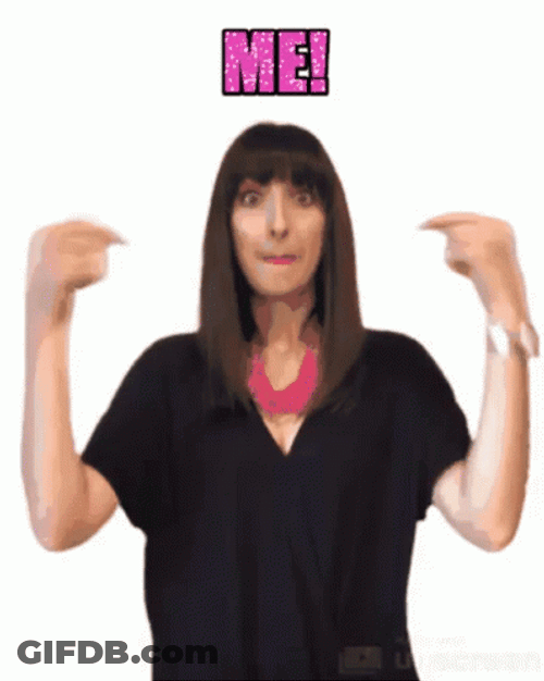 Jenn Robbins Pointing Herself GIF