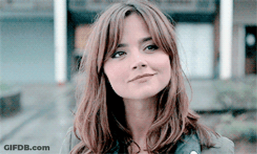 Jenna Coleman Sarcastic Look Ans Smile GIF