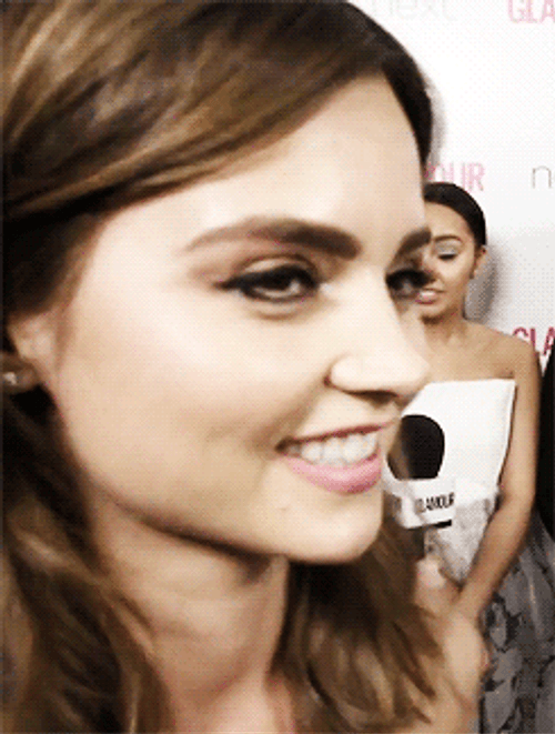 Jenna Coleman Smile And Turn Around GIF