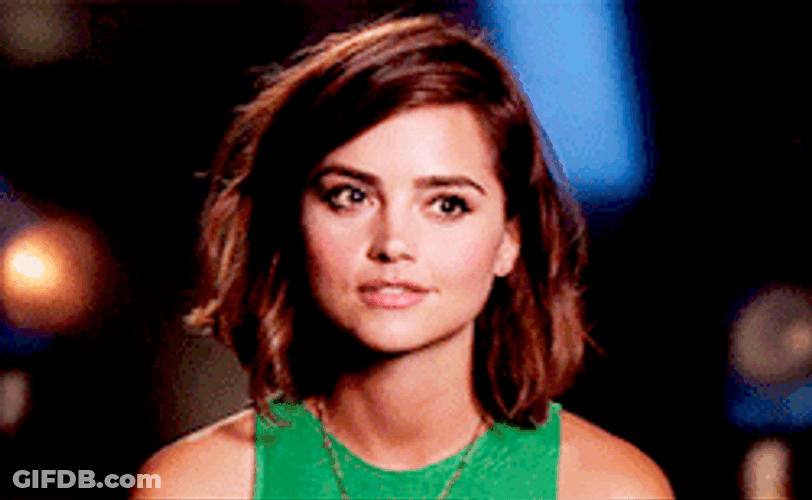 Jenna Coleman Smiling And Eyes Rolling GIF