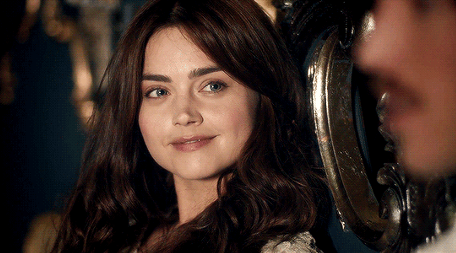 Jenna Coleman Smiling To Someone GIF