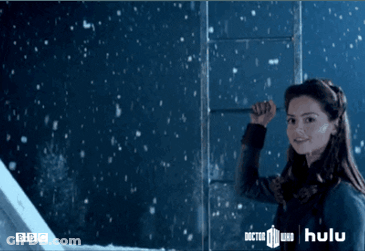 Jenna Coleman Standing Up The Ladder GIF