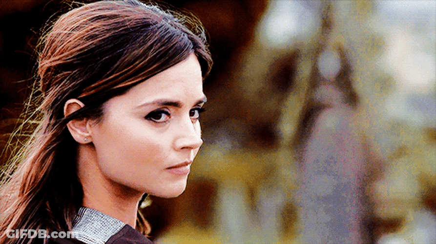 Jenna Coleman Stare And Flying Hair GIF