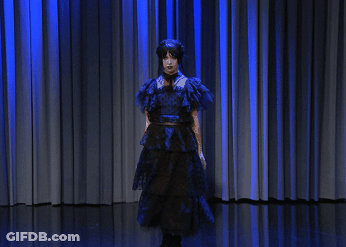 Jenna Ortega Iconic Wednesday Dancing Moves GIF