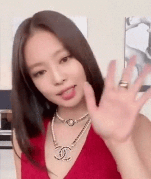 Jennie Kim Waving Hands GIF