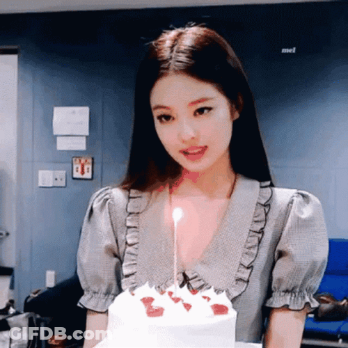 Jennie Kim With Candle Cake GIF