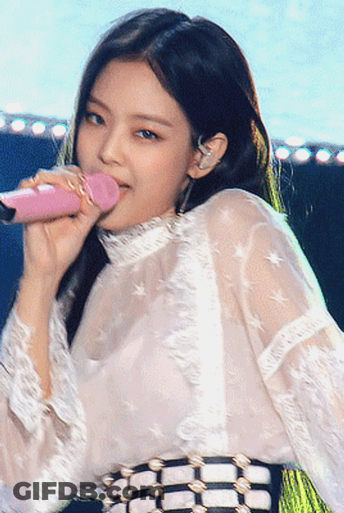 Jennie White Blouse GIF