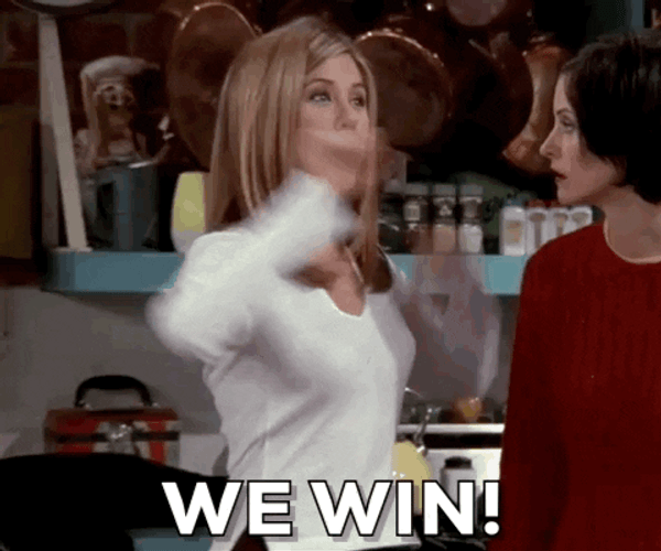 Jennifer Aniston Celebrates Win GIF