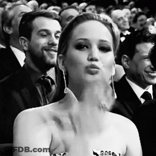 Jennifer Lawrence Blowing Kiss GIF