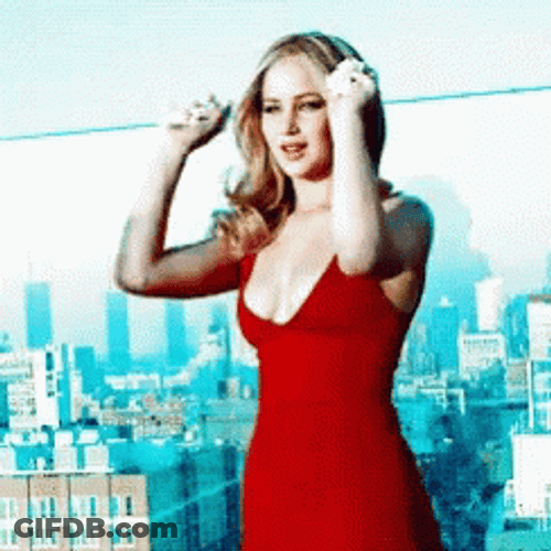 Jennifer Lawrence In Red Dress GIF