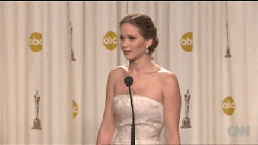 Jennifer Lawrence Ok  Awkward Expression GIF