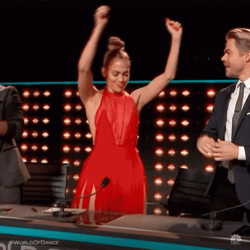 Jennifer Lopez Dancing In Red Dress GIF