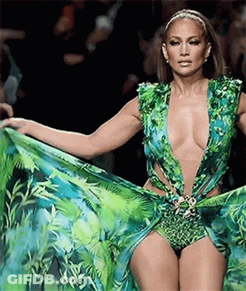 Jennifer Lopez Fashion Walk GIF