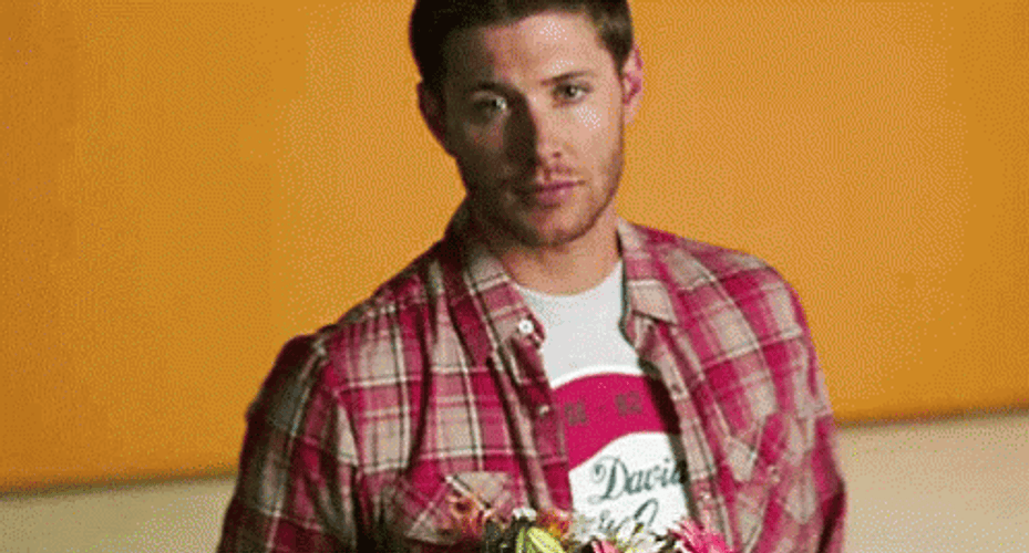 Jensen Ackles Flower Bouquet GIF