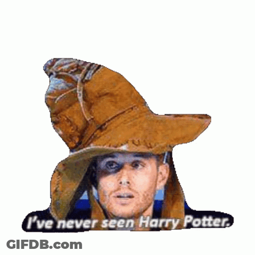 Jensen Ackles Sorting Hat Never Seen Harry Potter GIF
