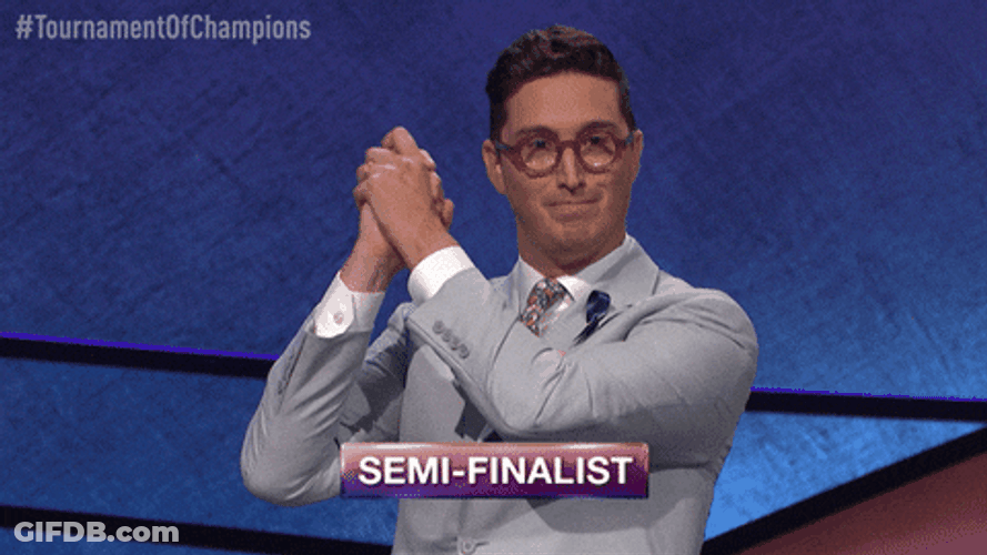 Jeopardy Buzzy Cohen Celebrating GIF