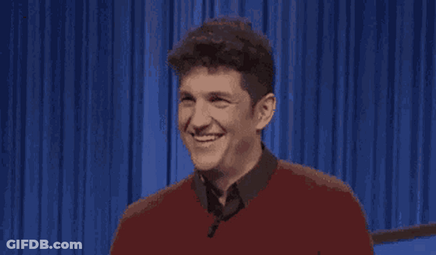 Jeopardy Game Show Champion Matt Amodio Shaking My Head Laugh Reaction GIF