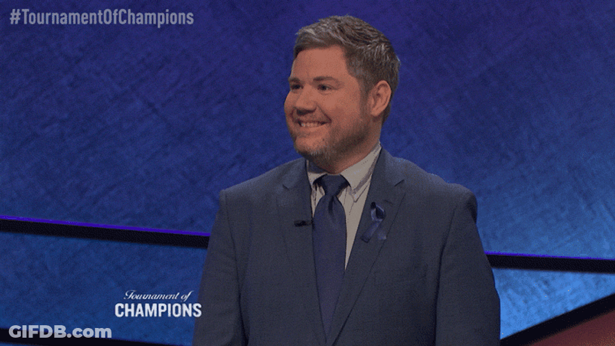 Jeopardy Ken Jennings Nervous Laugh GIF