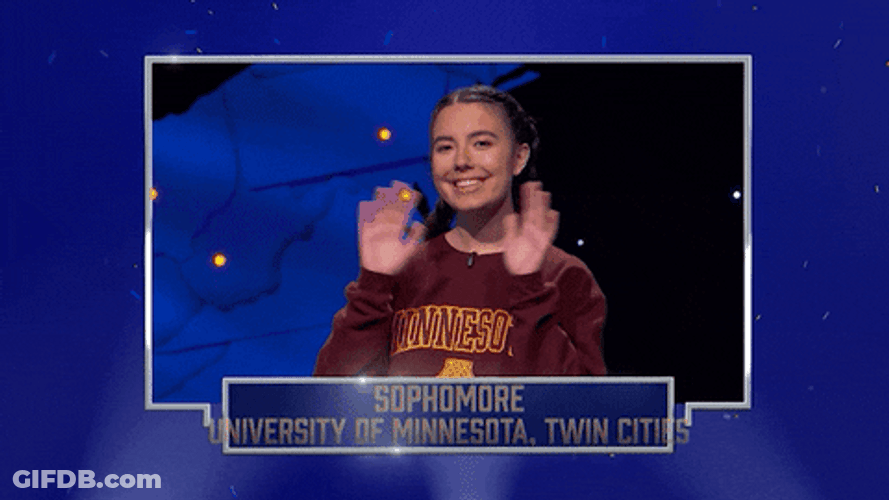 Jeopardy National College Championship Participant Smile And Wave GIF