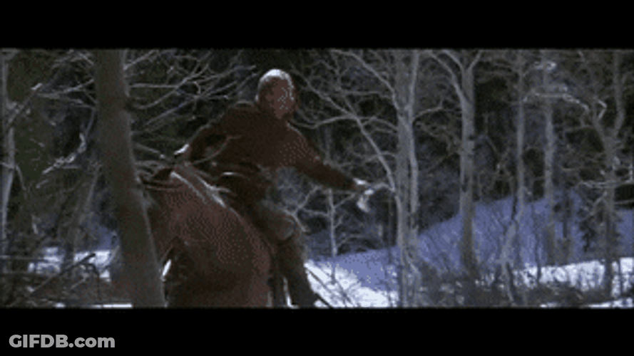 Jeremiah Johnson Horse Gun Hunting Snow Forest GIF