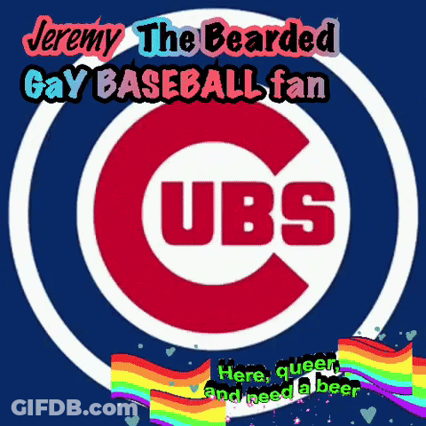 Jeremy Bearded Gay Baseball Fan Cubs Poster GIF