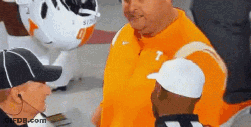 Jeremy Pruitt Tennessee Football Coach Holding Football GIF