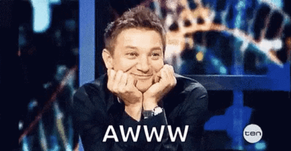 Jeremy Renner Aw Shucks GIF