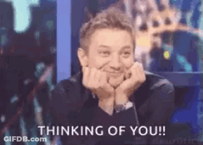 Jeremy Renner Thinking Of You GIF