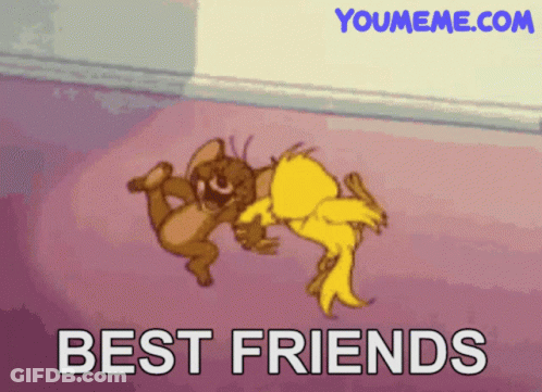 Jerry And Tweety Laying On Floor Best Friends GIF