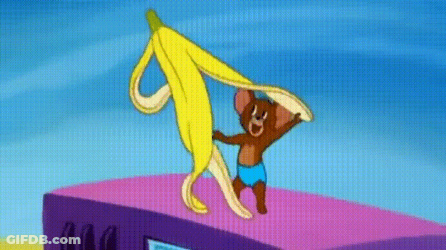 Jerry Dancing With Banana Peel GIF