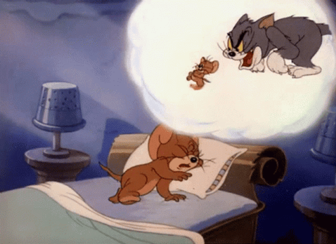 Jerry Dreaming Tom Chasing GIF