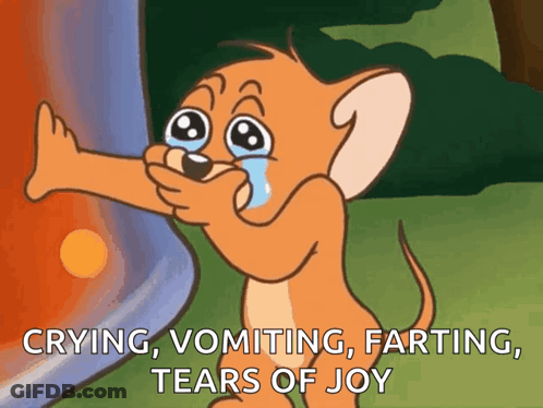 Jerry From Tom And Jerry Is Crying And Vomiting And Farting GIF