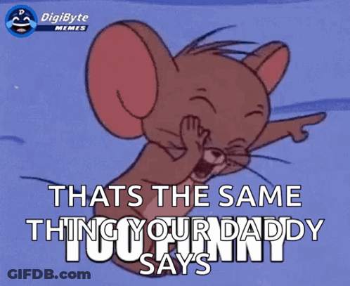 Jerry From Tom And Jerry Is Laughing And Pointing At Something GIF