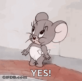 Jerry From Tom And Jerry Is Yawning In A Diaper . GIF