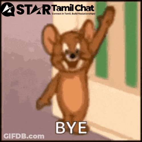Jerry From Tom And Jerry Says Bye On A Star Tamil Chat Advertisement GIF