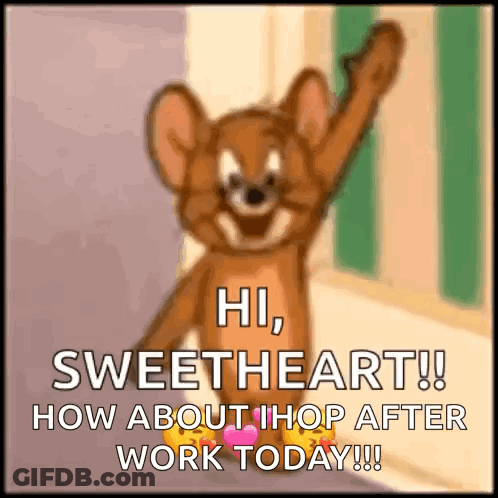 Jerry From Tom And Jerry Says Hi Sweetheart GIF