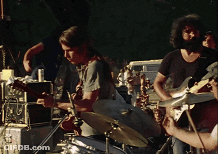 Jerry Garcia On Black T-Shirt GIF