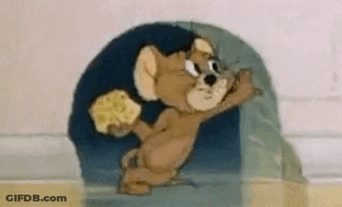 Jerry Holding Cheese GIF