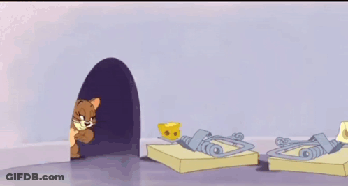 Jerry Jumping Over A Mousetrap GIF
