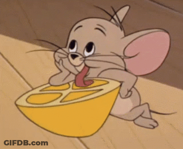 Jerry Licking Lemon GIF