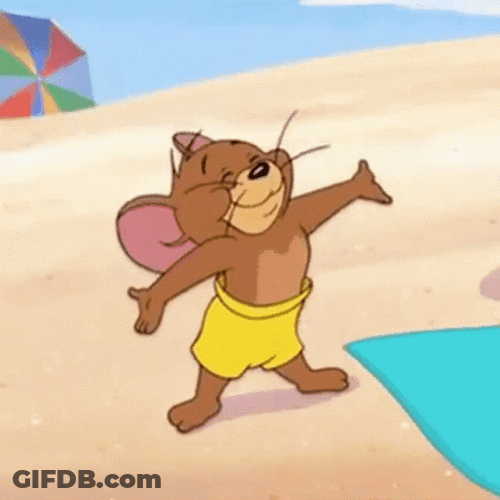 Jerry Mouse Beach Day Body Sun Cream Shower GIF