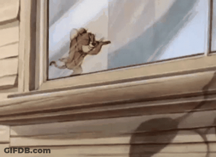 Jerry Mouse Dancing In Window GIF