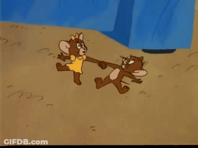 Jerry Mouse Dancing With Female Robot GIF