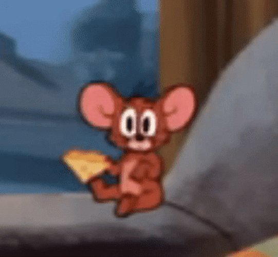 Jerry Mouse Eating Cheese Shocked Face Reaction GIF