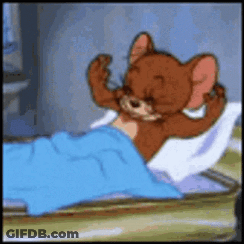 Jerry Mouse Getting Cozy In Bed GIF