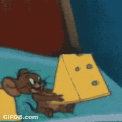 Jerry Mouse Holding Cheese GIF