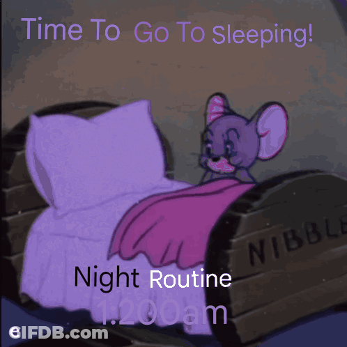 Jerry Mouse Laying In Bed Time To Go To Sleeping GIF
